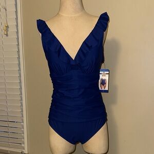 DKNY Women's Navy One Piece Swimsuit